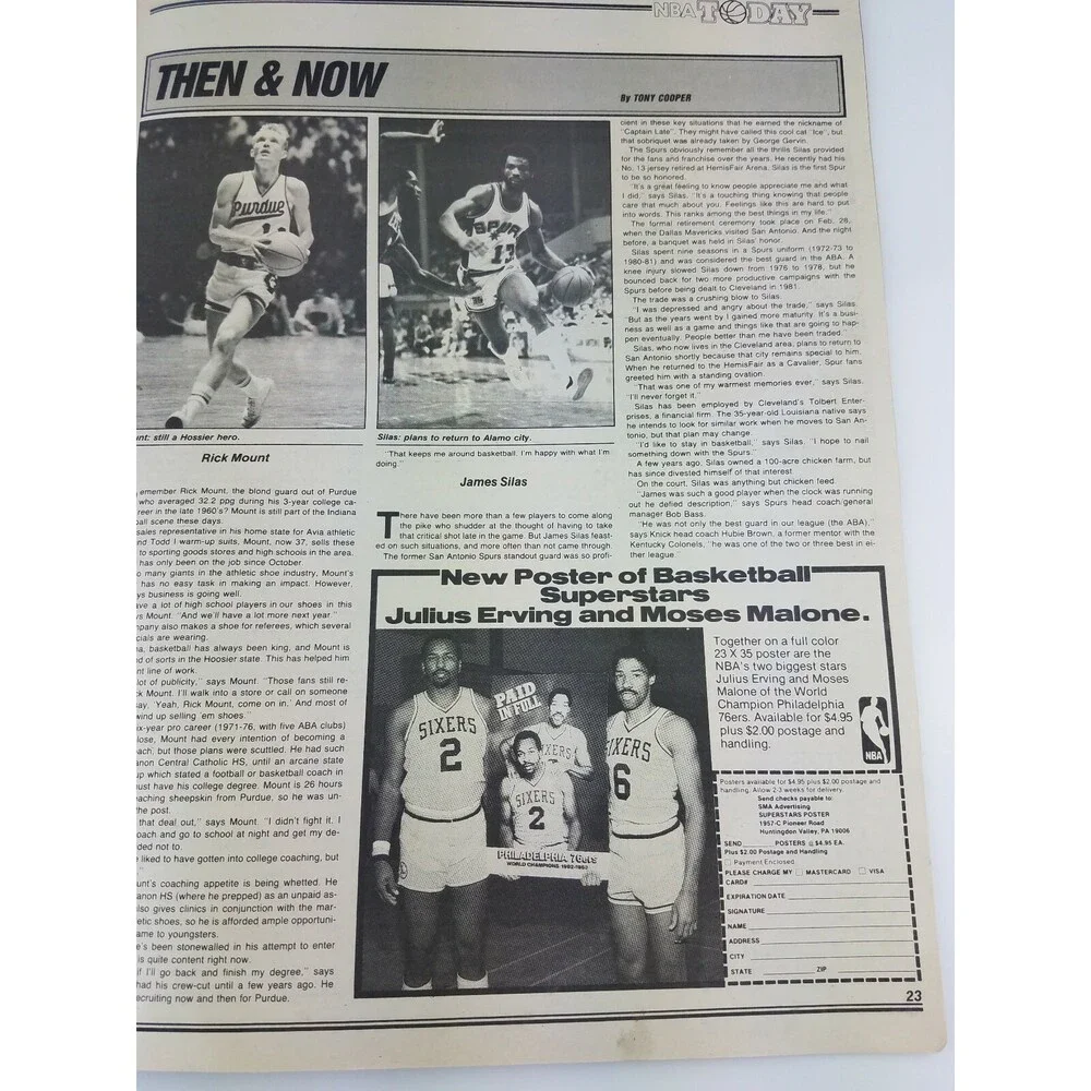 VTG 1984 NBA Today Newspaper Magazine Basketball NEW JERSEY NETS 80s RARE