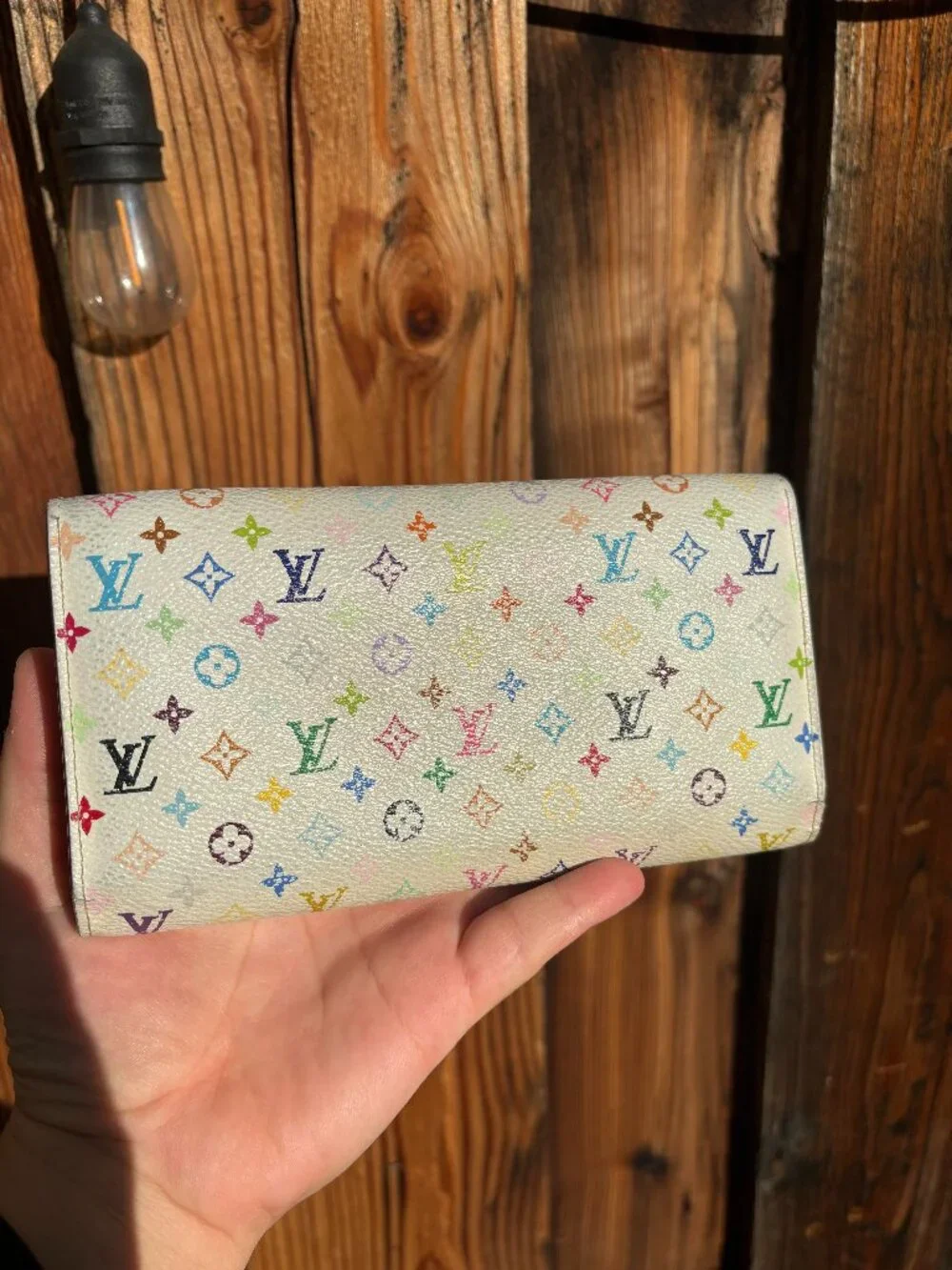 Louis Vuitton White Monogram Multicolor Sarah Wallet