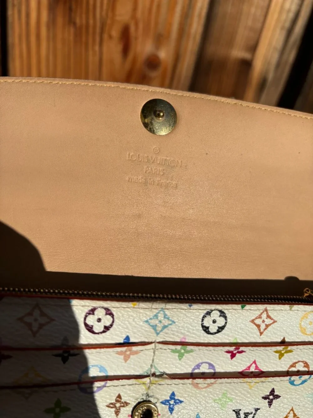 Louis Vuitton White Monogram Multicolor Sarah Wallet