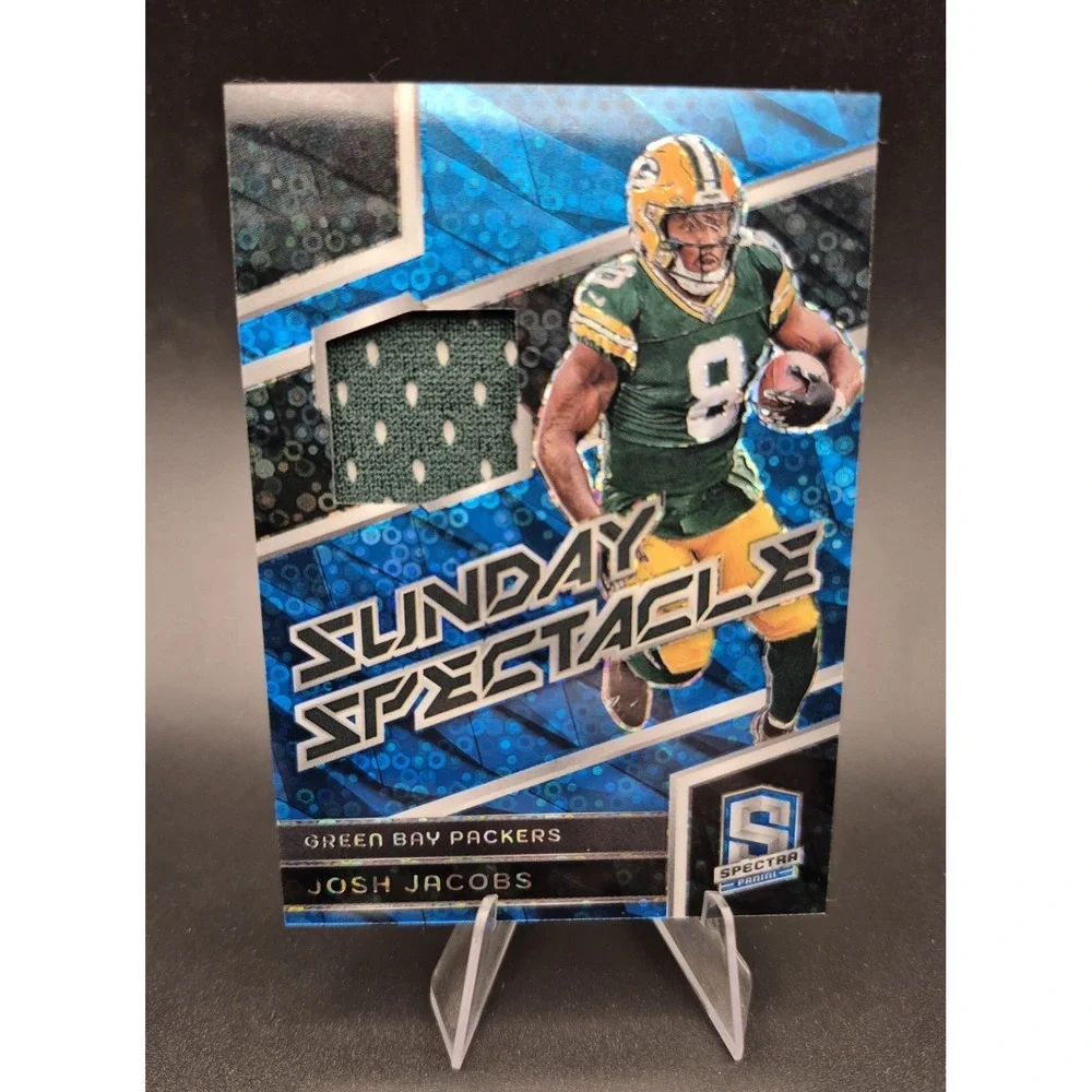 2024 Panini Spectra Sunday Spectacle Josh Jacobs #SS-JJS Neon Blue Prizm /60