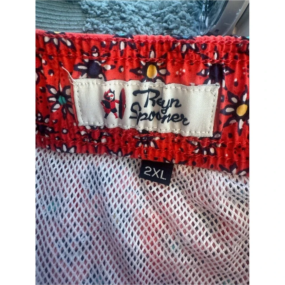 Reyn Spooner Floral Sun All Over Print Red Swim Trunks