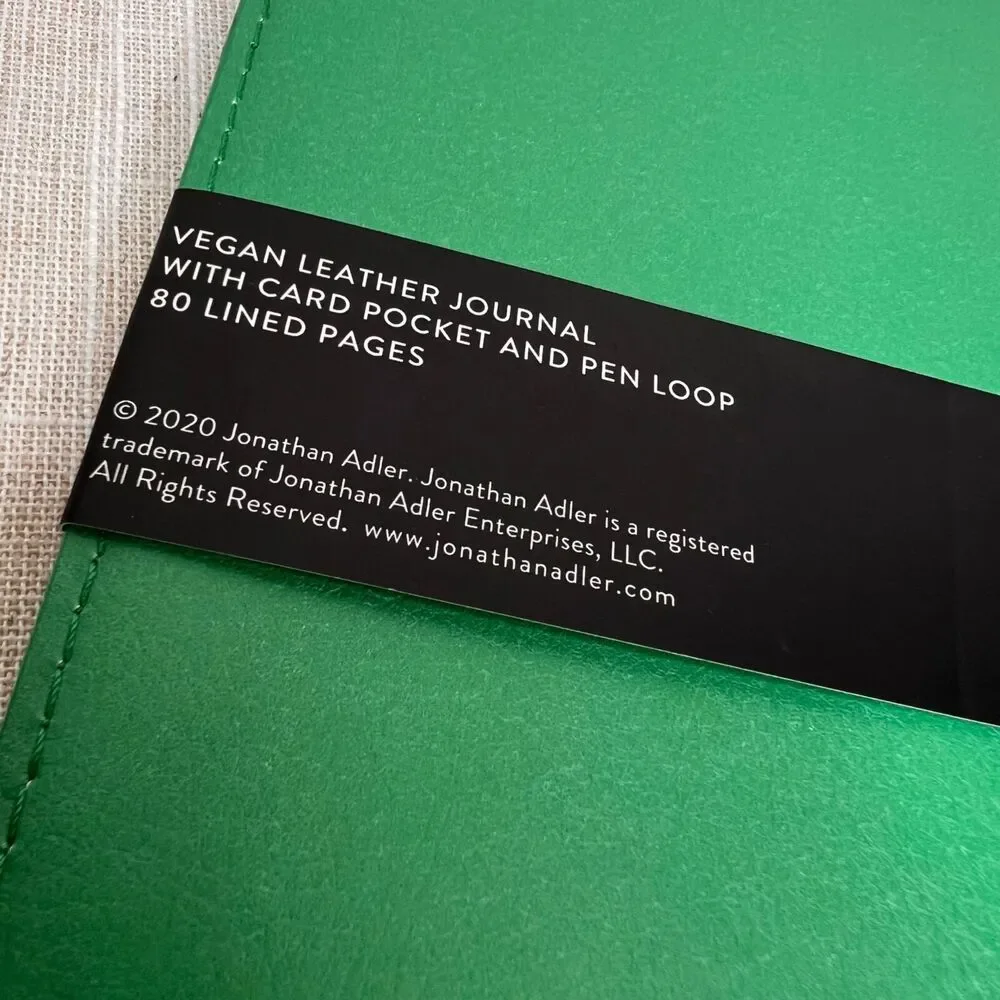 Jonathan Adler Faux Leather Tiger Travel Journal Green Safari Removable Folio