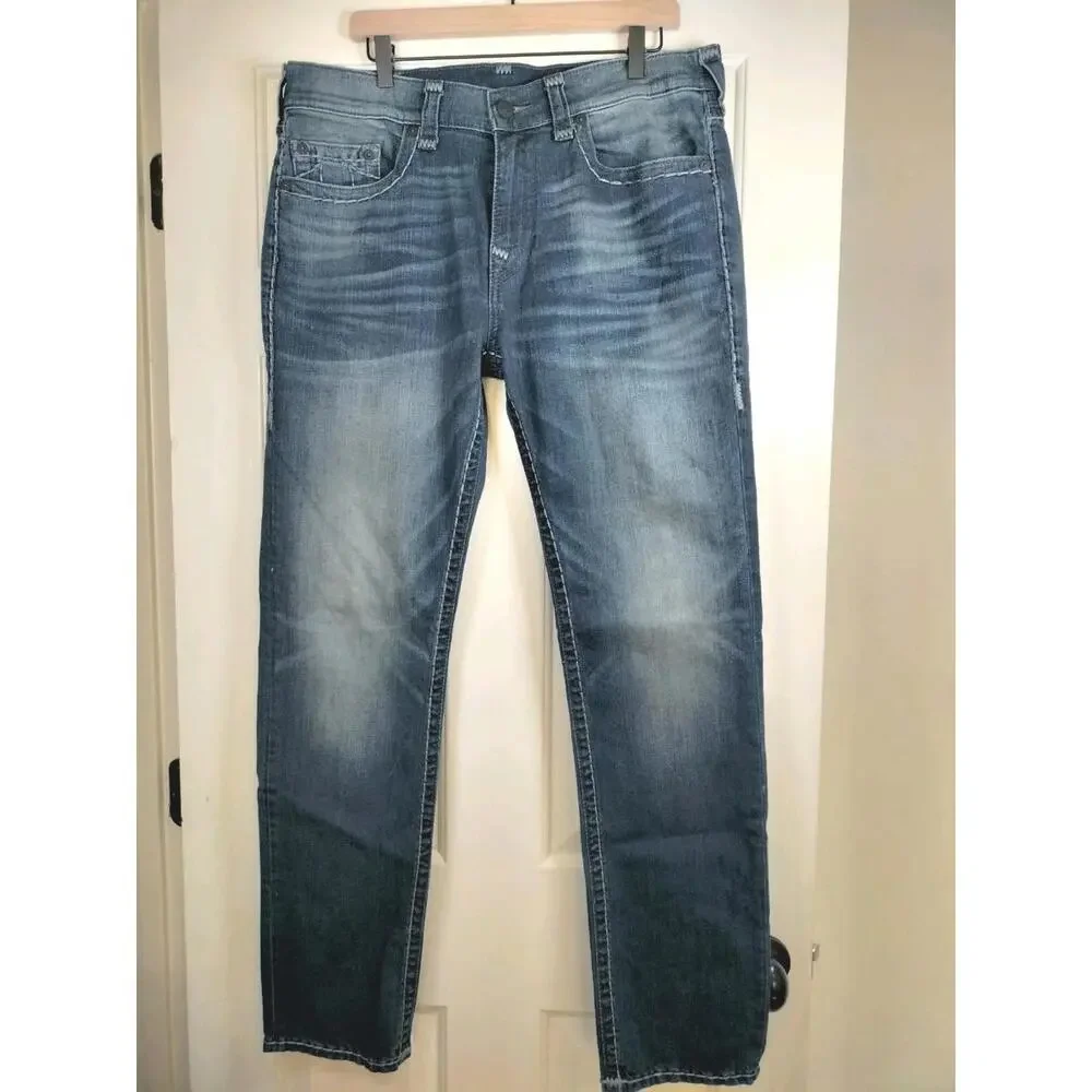 TRUE RELIGION Rocco‎ Relaxed Skinny Jeans Men’s 36x32 Dark Wash Standard