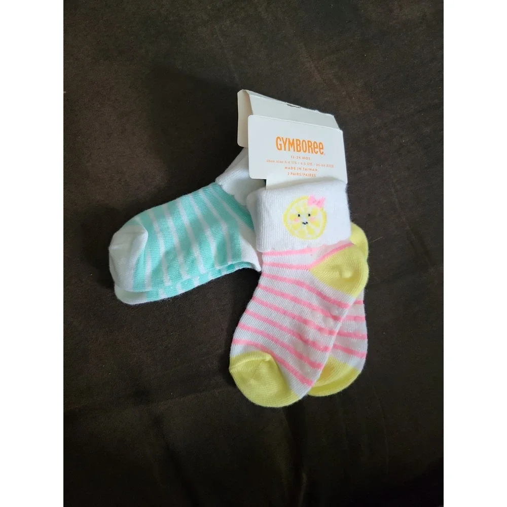 Gymboree sunny citrus 2 pair socks 12 24 months nwt
