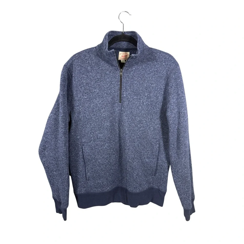 J Crew Men's Size Medium Quarter Zip Pull Over Pullover Blue‎