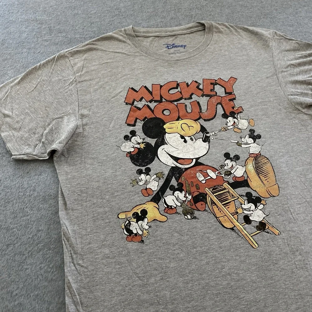 Disney Mickey Mouse Nightmares Shirt Adult Large Gray‎ Halloween Vtg Style Ghost