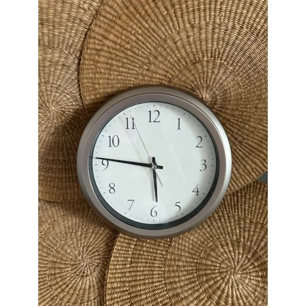 Round Grey Wall Clock
