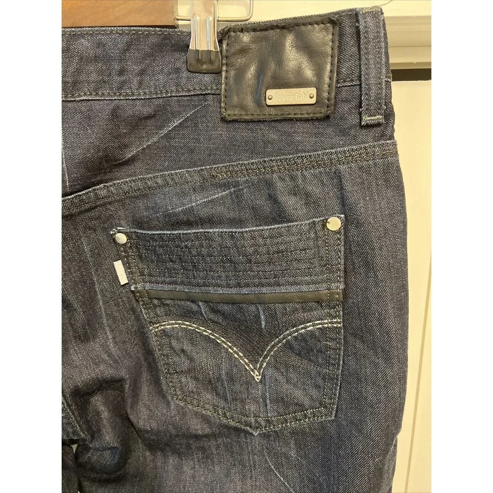 Levi's Silvertab Jeans‎ Mens Tag 38x32 Actual 37x33 DARK Straight Denim Pants
