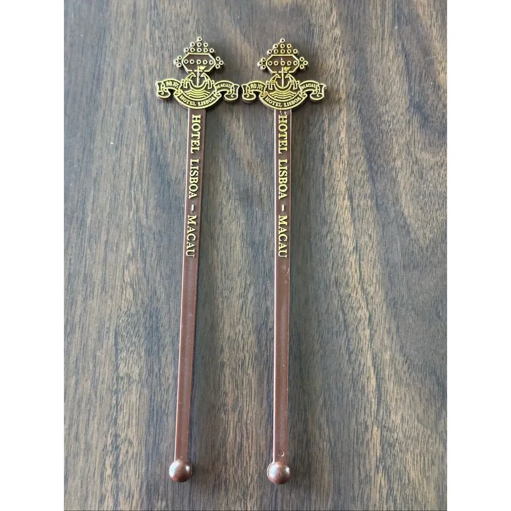 Vintage Hotel Lisboa Swizzle Stick Drink Cocktail Spoon Stir Barware Collectible