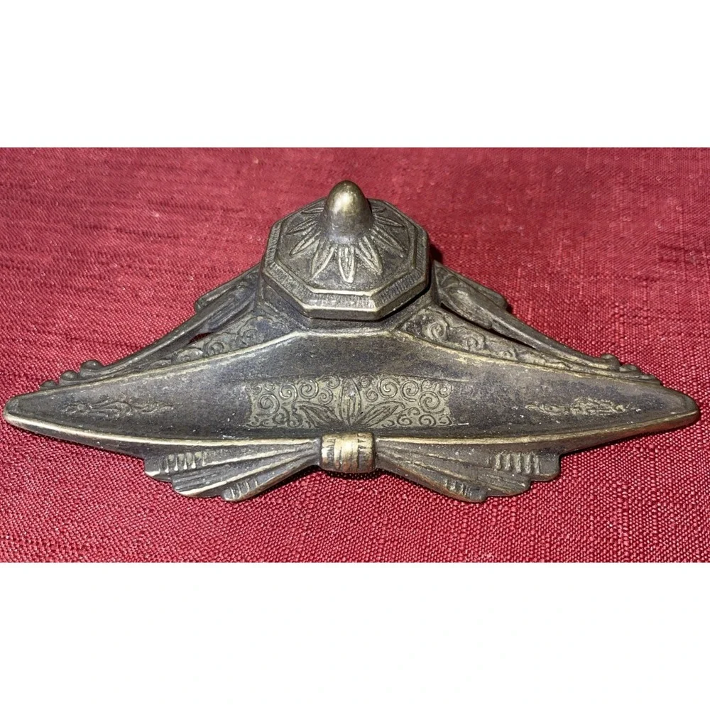 Antique Brass Inkwell Desk Set with‎ Letter Opener | Victorian Style |