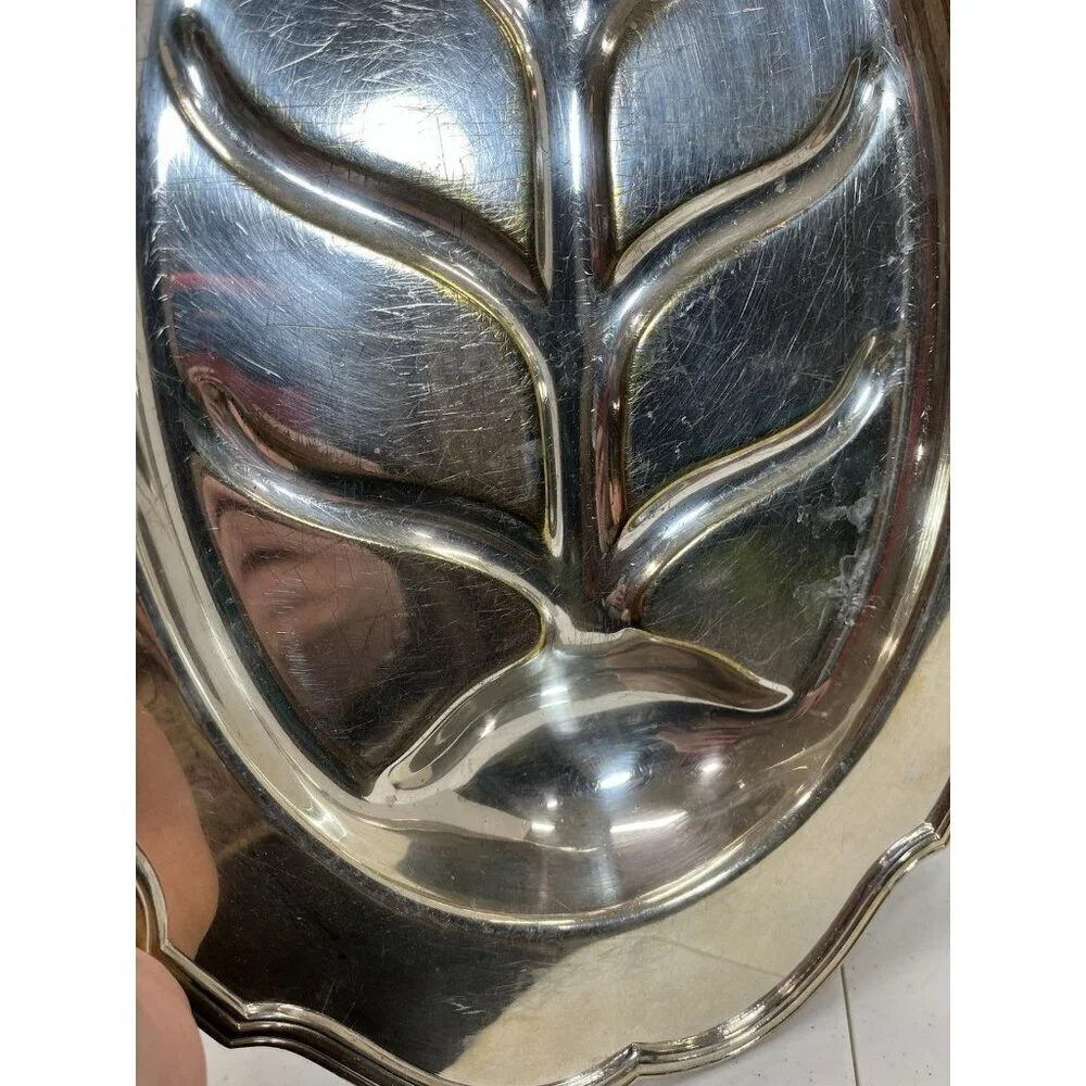 Antique Silver Meat Platter with 