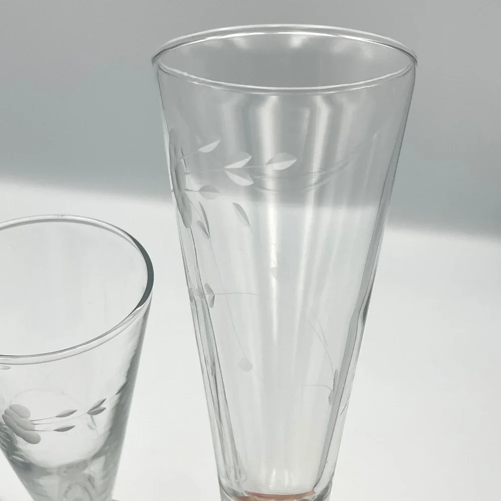 Princess House Heritage Set of 4 Crystal Pilsner Glass 7.5