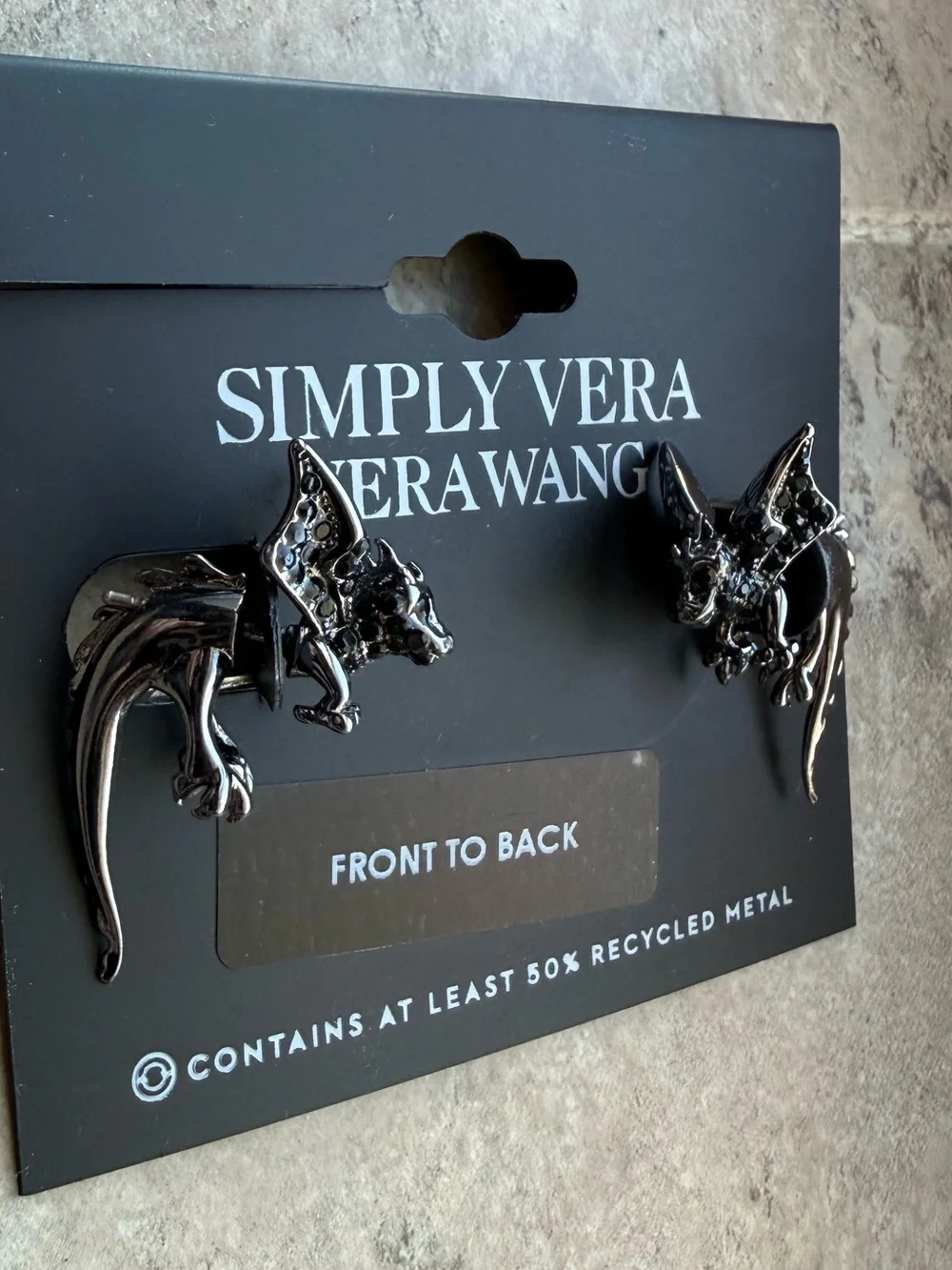 Simply Vera Vera Wang Black Dragon Earrings