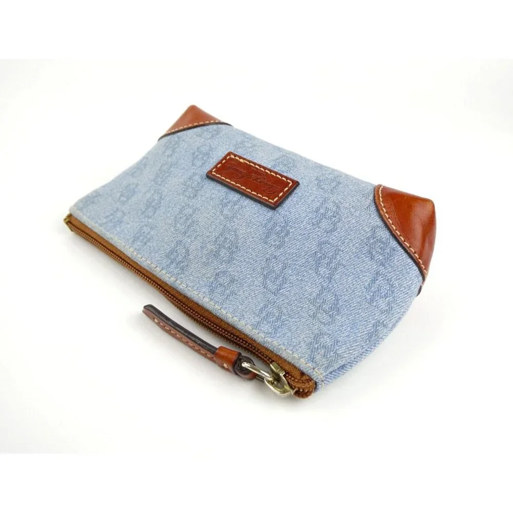 Dooney & Bourke Denim &‎ Leather Coin Purse Pouch