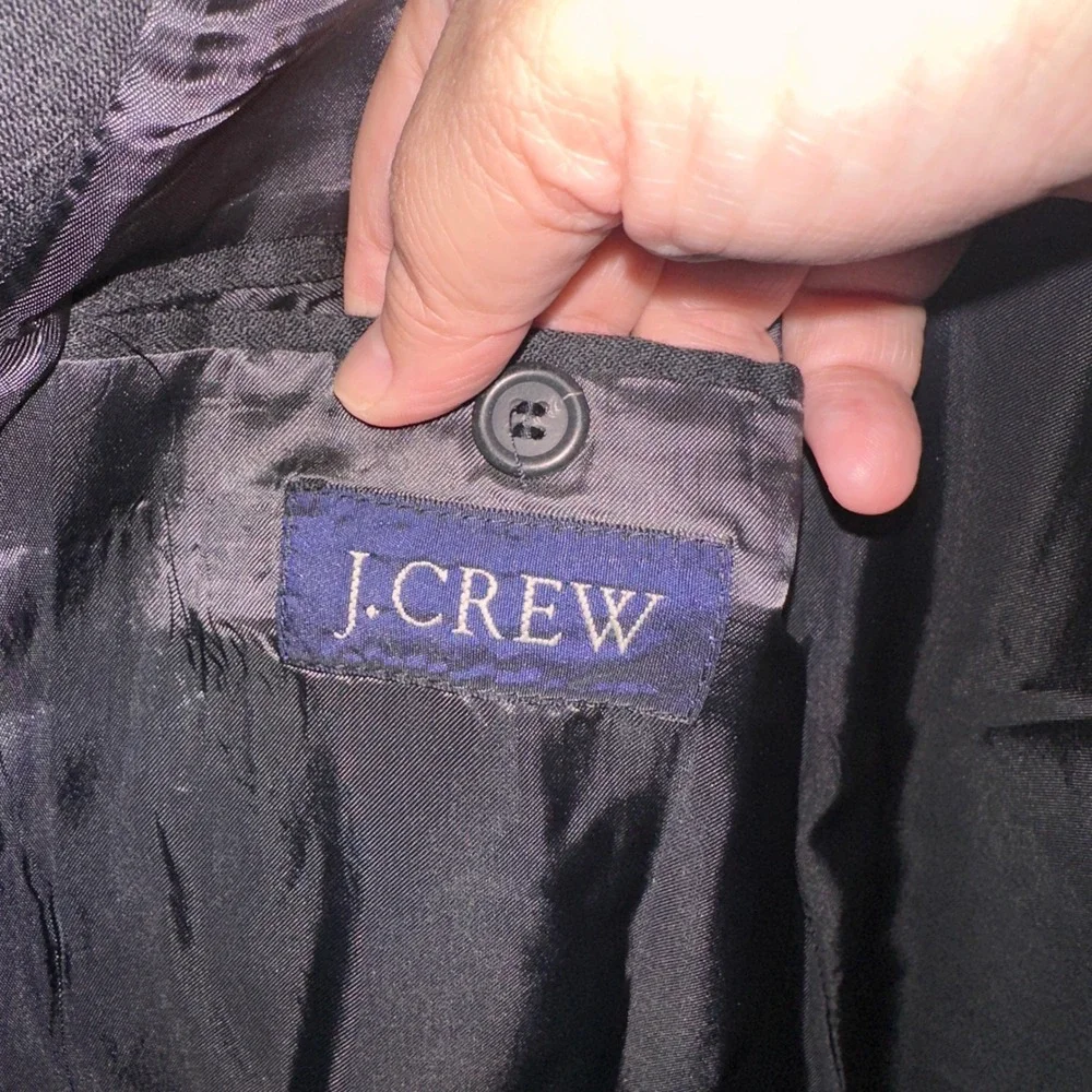 J. Crew Men's 44L‎ Charcoal Wool Lycra Sport Coat Blazer Made in Italy