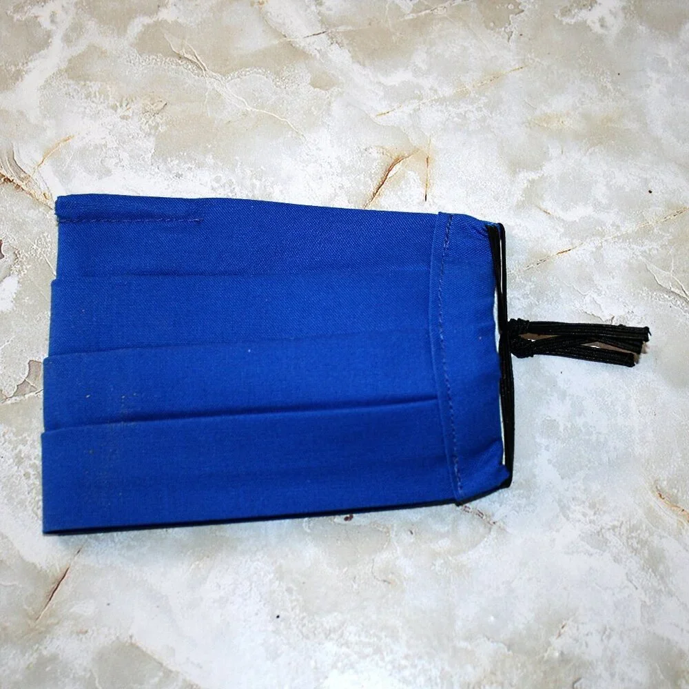 HAND CRAFTED Face Mask Royal Blue Cotton Adult Cloth Fabric Solid Pocket Style