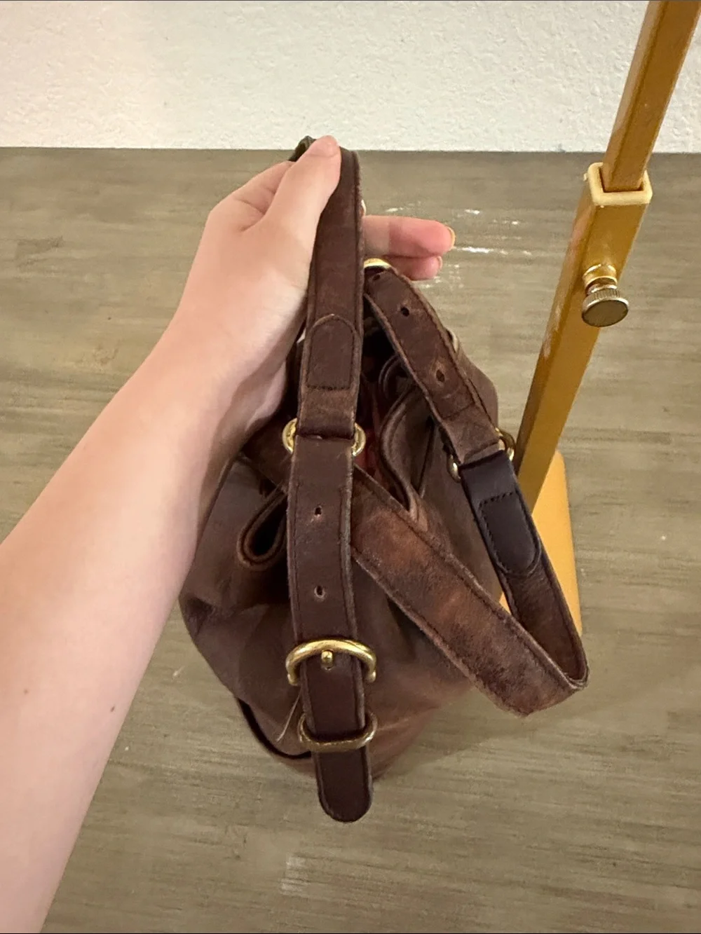 Coach 4151 Milk Chocolate Brown Vintage Drawstring Bucket Bag