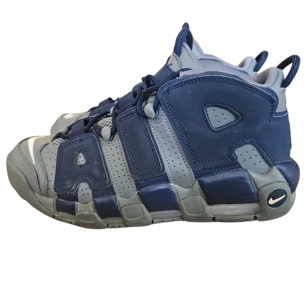 Size 6.5 (Big Boys)-Nike Air More Uptempo Cool Grey/‎ White Midnight Navy