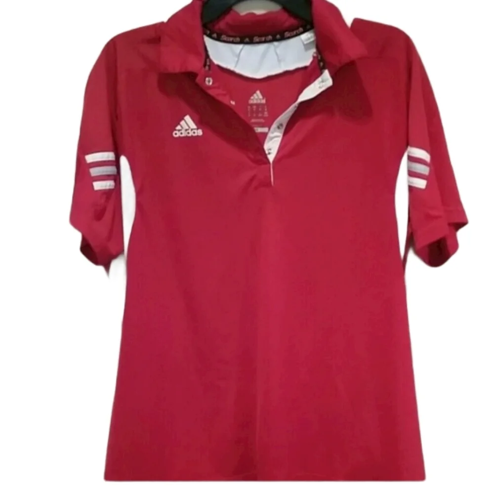 ADIDAS Climate Red/White Soccer Polo EUC sz XL