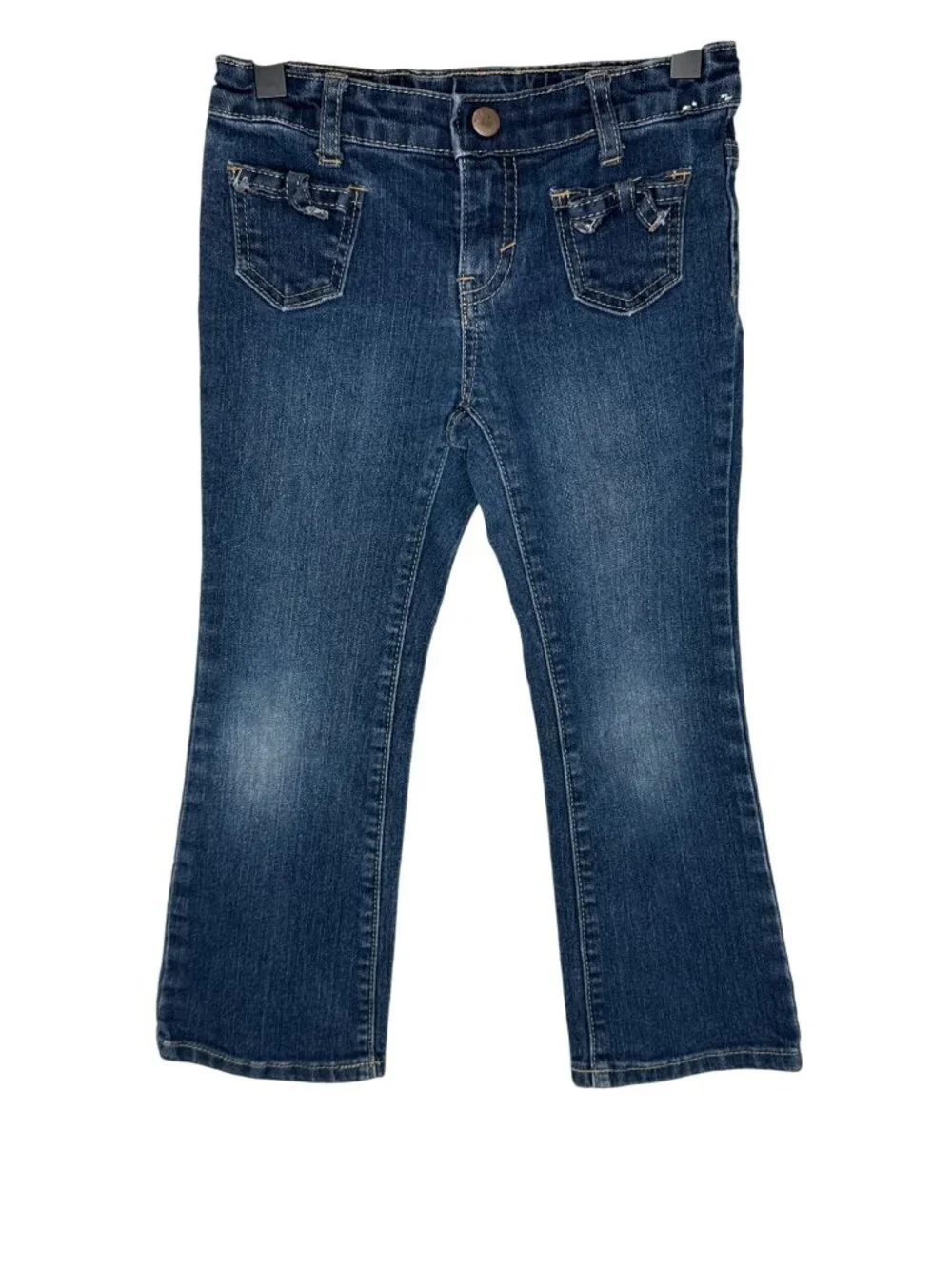 Gymboree Girls Jeans Size 5 Bootcut Dark Wash Bow Pocket Denim Pants