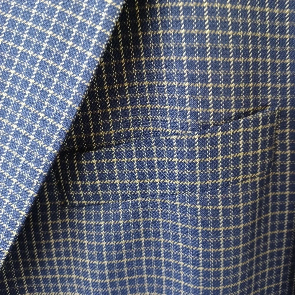 Brandini Le Collezioni Men's Wool Silk Blend Plaid Blazer 46R‎