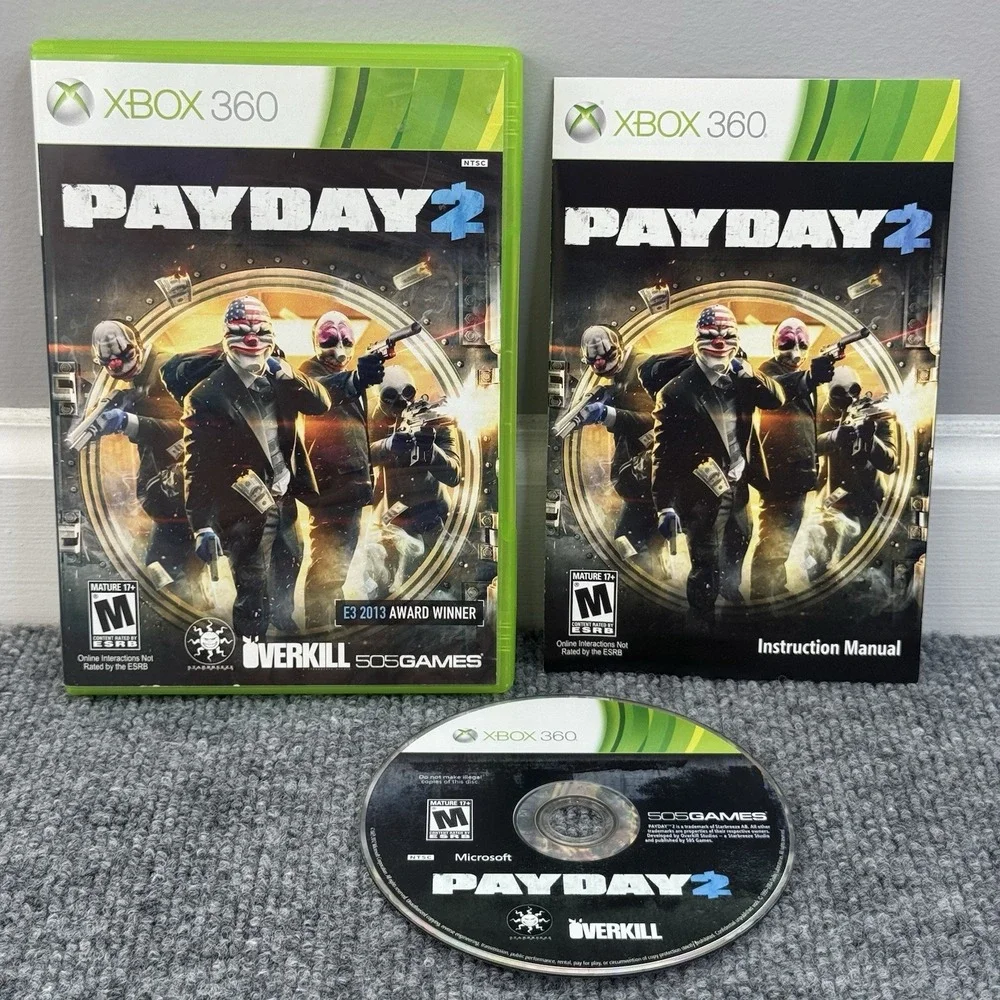 Payday 2 (Microsoft Xbox 360) Complete‎ w/Manual CIB - Tested