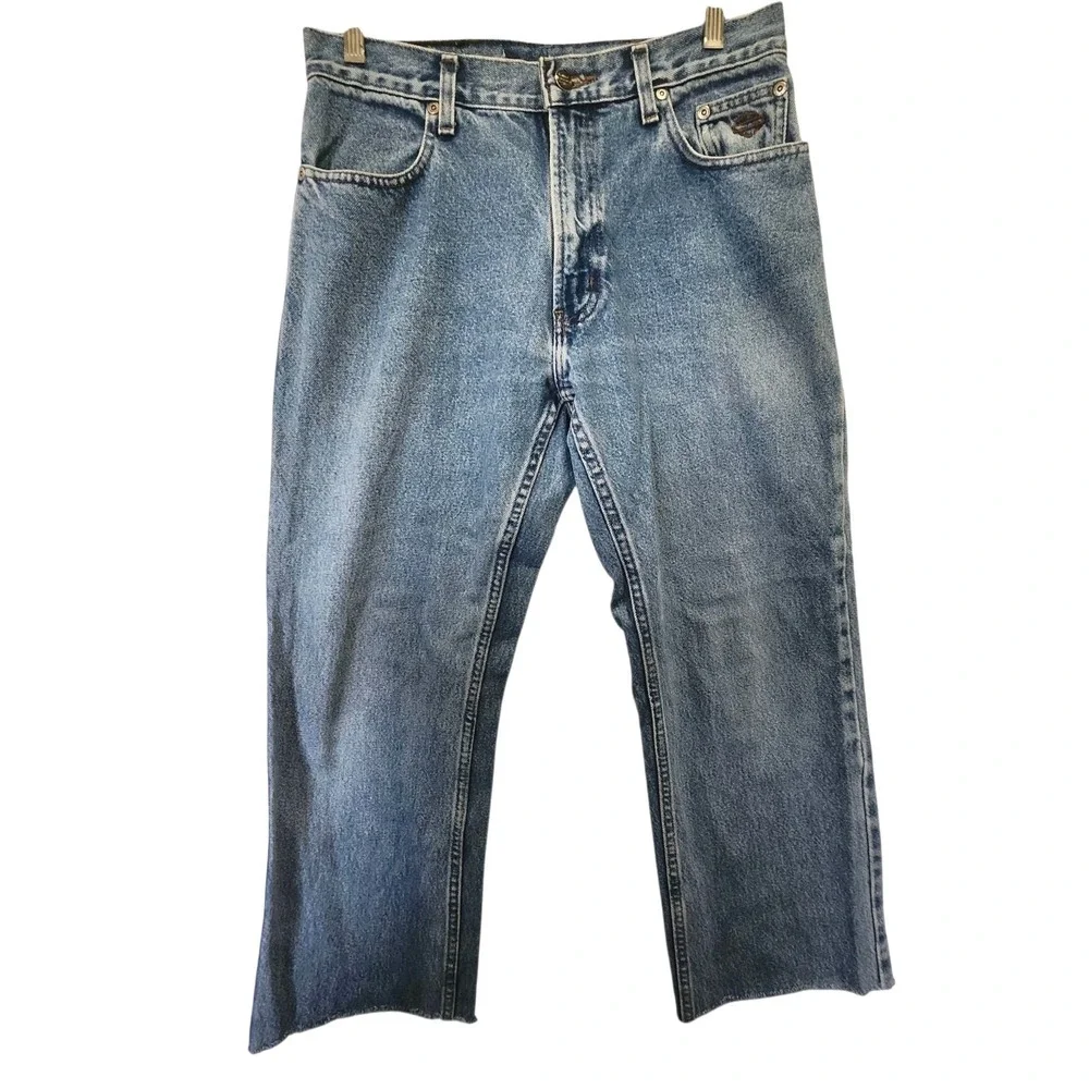 Harley-Davidson Levi's 505 Straight Jeans 31x26 Vintage 90s‎ Mens Womens Crop