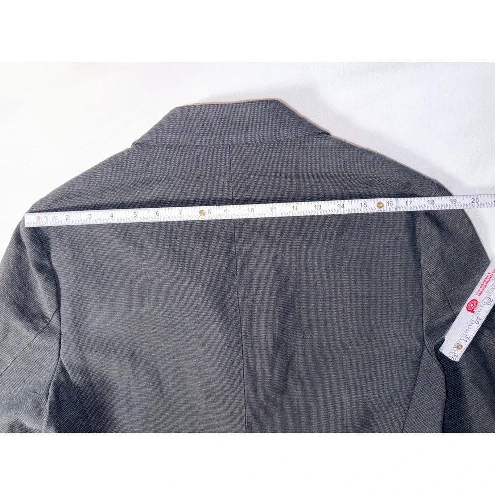 Mens Pino Porto Tailored Fit Micro Check Two-Button Black/Charcoal Grey Size 44
