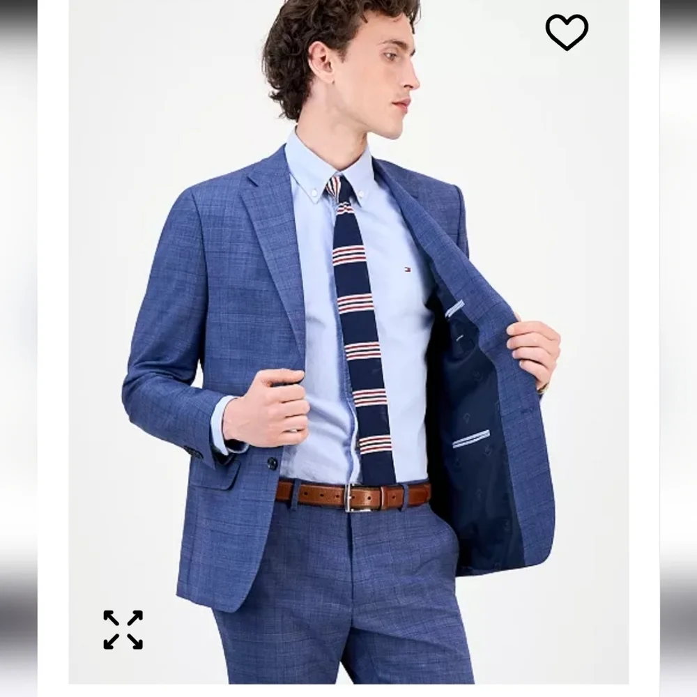 Tommy Hilfiger Men Modern-Fit Wool TH-Flex Stretch Suit Separate Jacket 46R $295