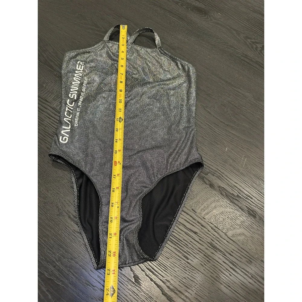 Zara Black Metallic Youth‎ Girl Swim Suit One Piece Size 11-12