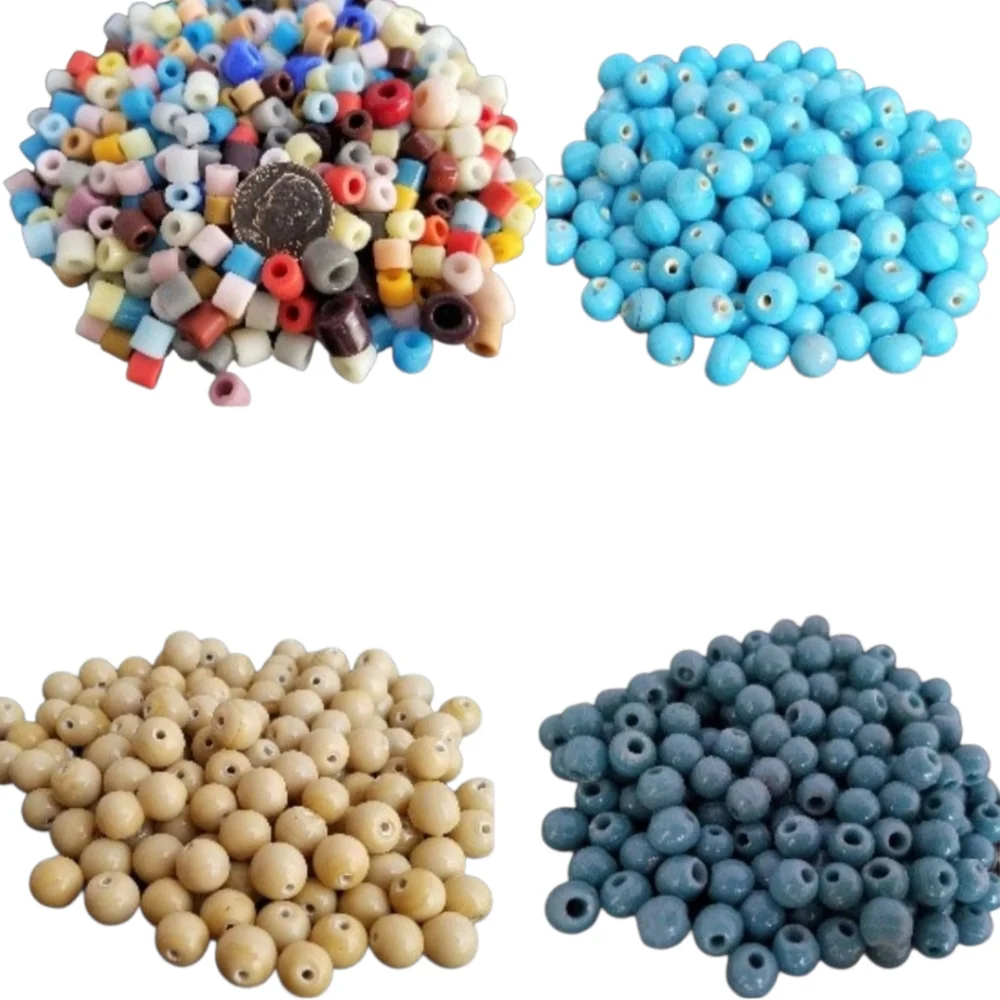 550+ BEADS Crow Pony multi colored blue creamy beige