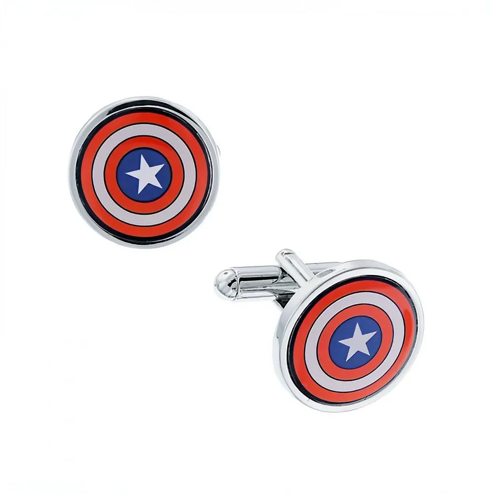 Captain America Shield Cufflinks — Officially Licensed Marvel