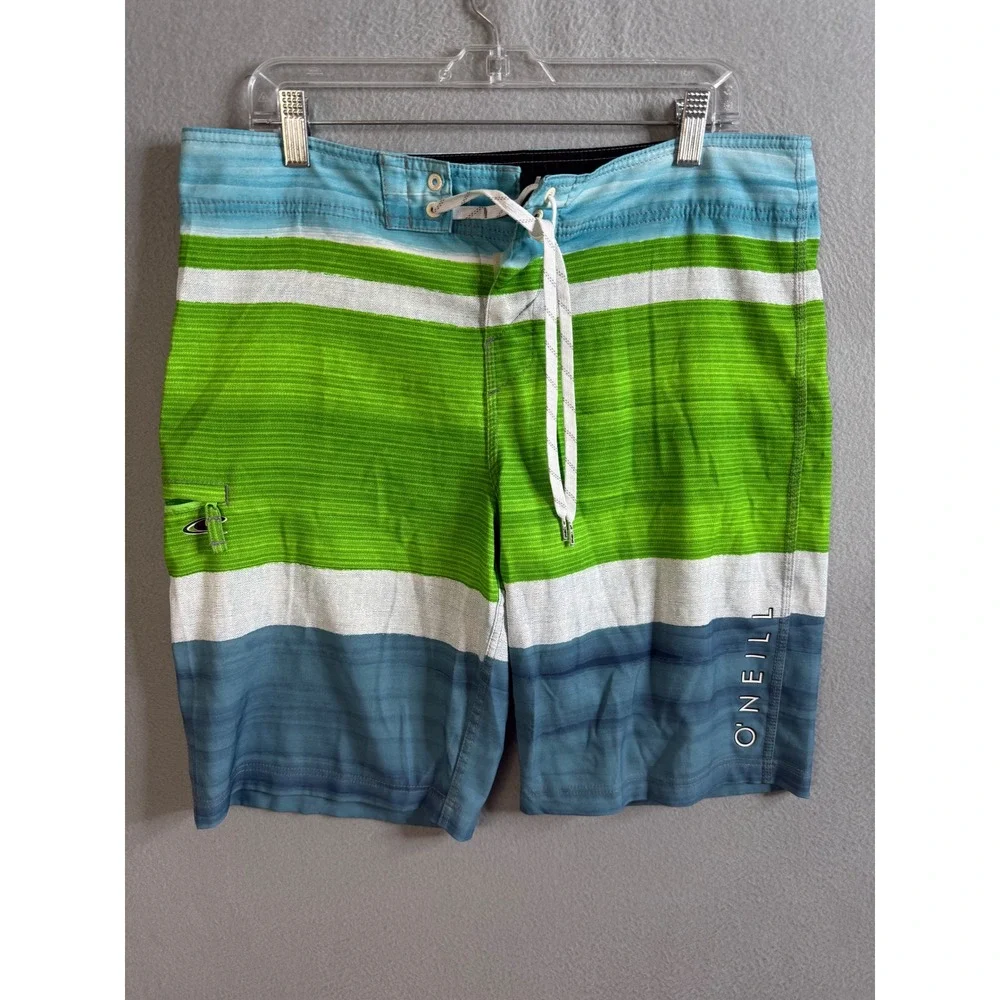 O'Neill Board Shorts Men's 34 Striped Swim‎ Trunks Multicolor