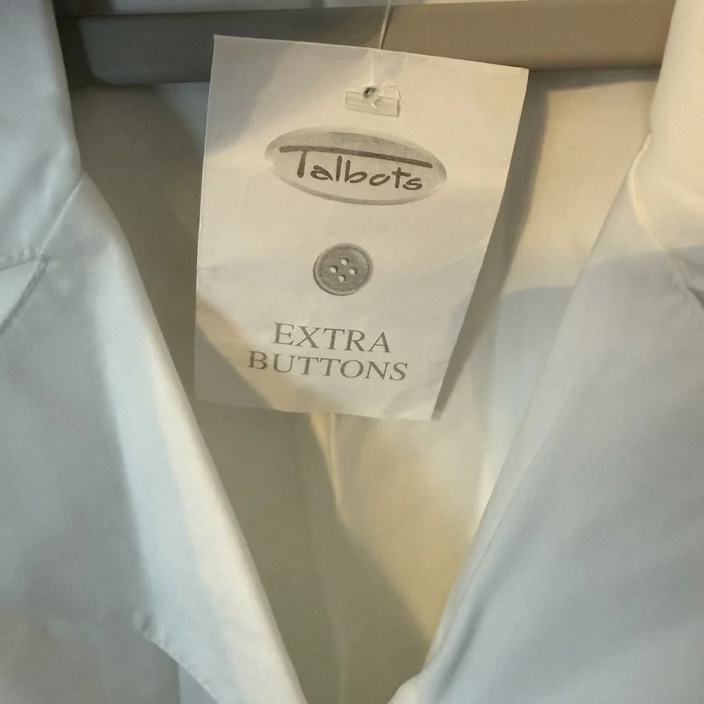 NWT Talbots Woman Career Blouse 22W White 100% Cotton ButtonUp Sleeveless Office