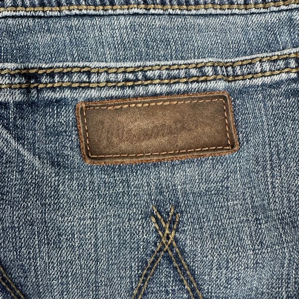 Wrangler Retro Slim Straight Jeans Mens 36x32 (Fits 35x29) Blue Stretch Denim