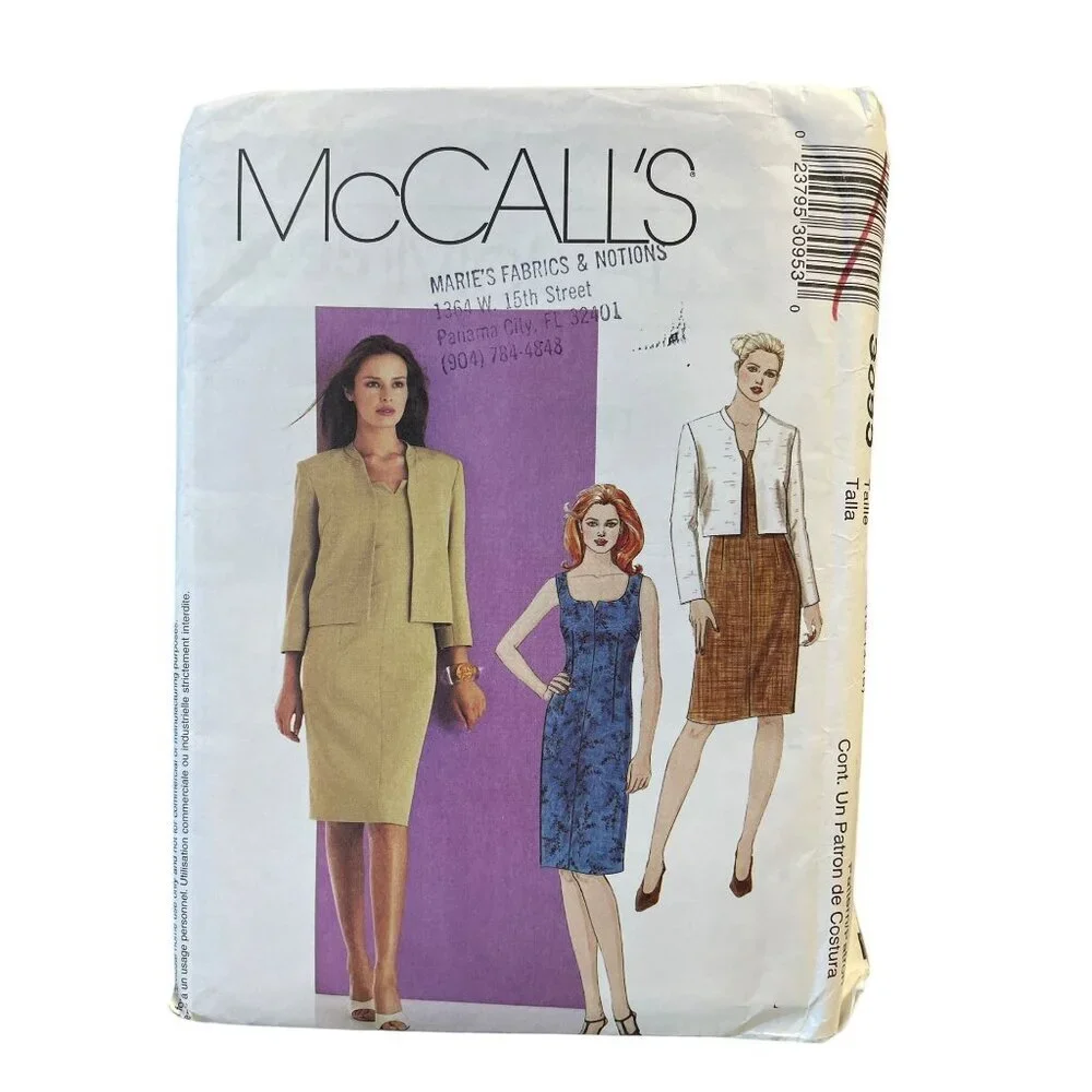 McCalls‎ Misses Dress & Lined Jacket Sewing Pattern 3095 Sizes 12-16