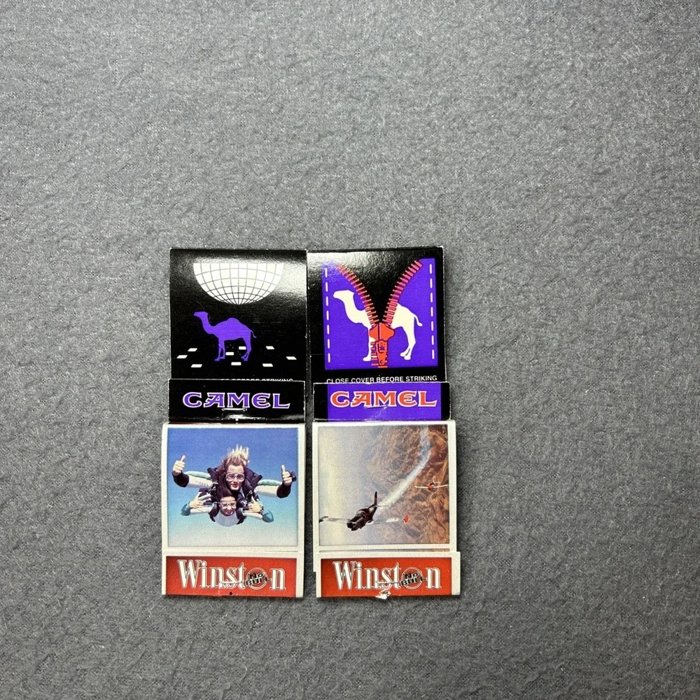 Vintage Matchbook Lot‎ Joe Camel Winston Cigarettes Collectible 4 Ephemera