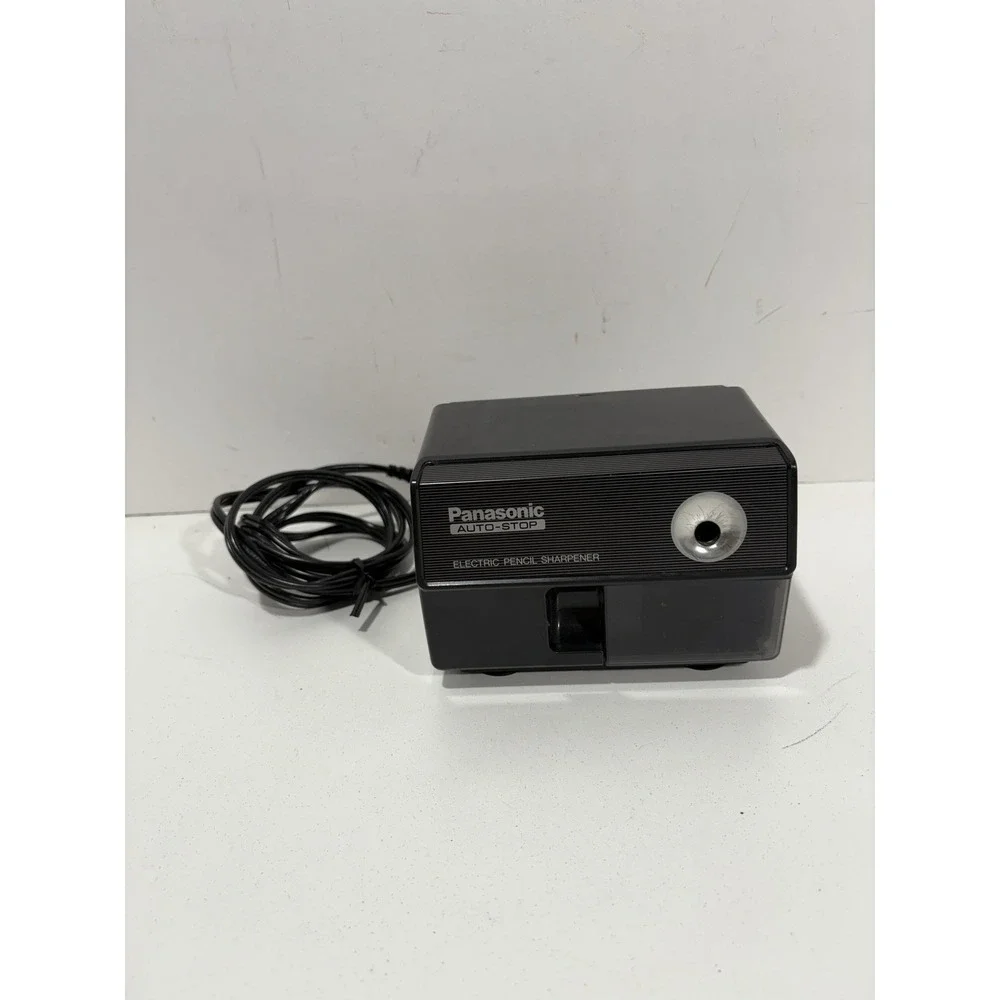 Vintage Black Panasonic Electric Pencil‎ Sharpener W/ Auto-Stop Model KP-110
