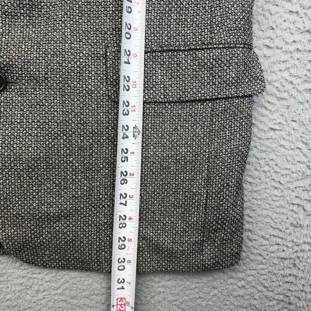 Vintage Christian Dior Sport Coat Blazer Mens 42R Gray Wool Silk Tweed Check‎