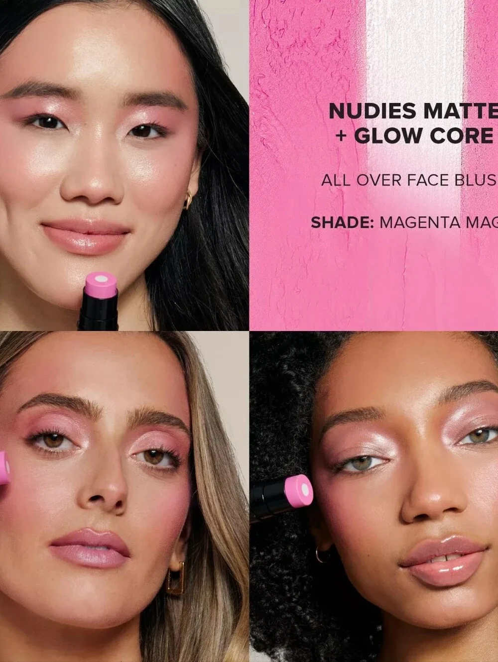 NUDESTIX - NUDIES Matte + Glow Core All Over Face Blush Color - Magenta