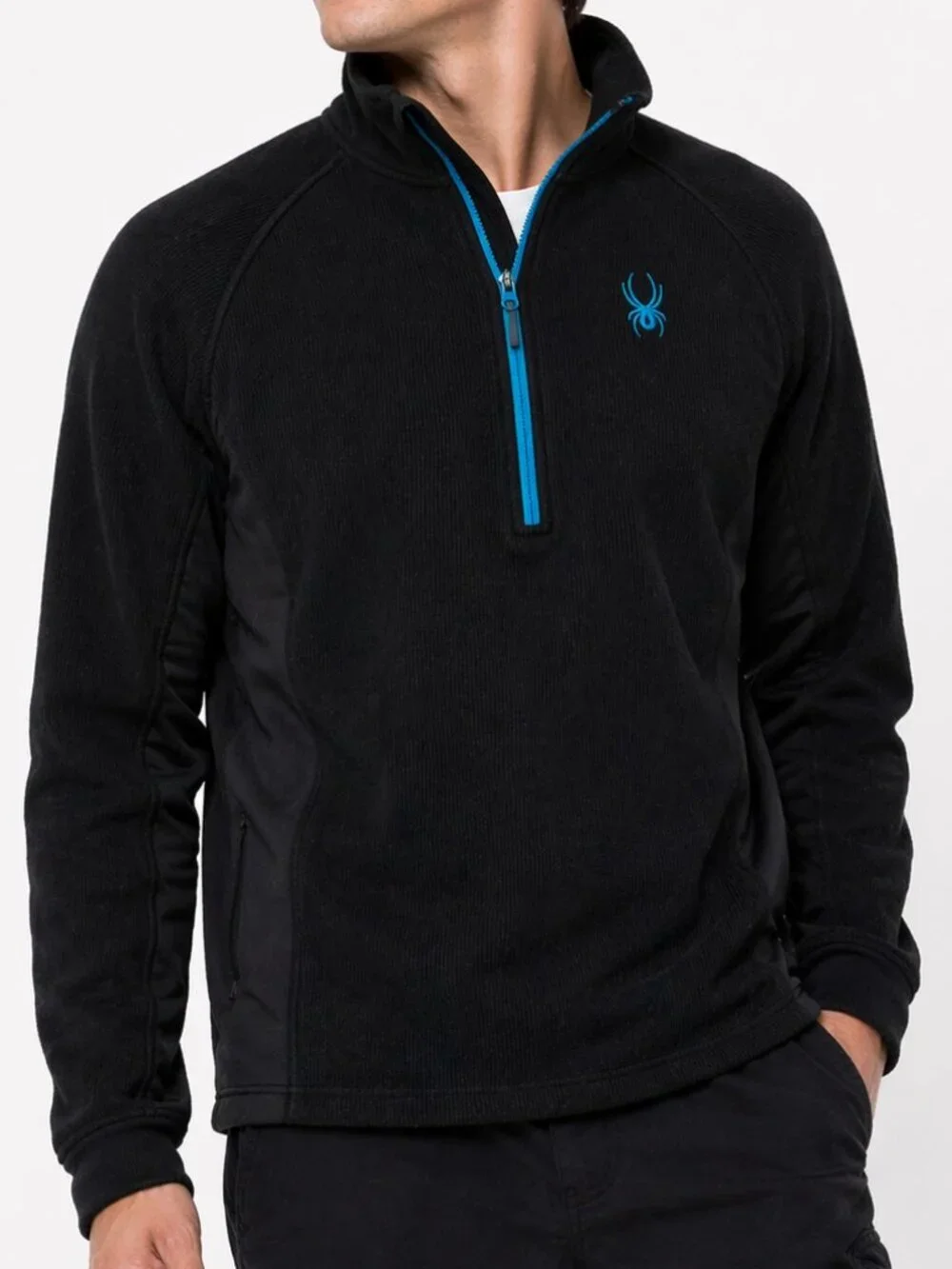 SPYDER Outbound Half Zip Pullover Sweater Jacket Black Large