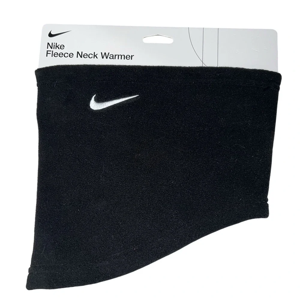 Nike‎ Fleece Neck Warmer Black White Running Gaiter Face Mask Scarf