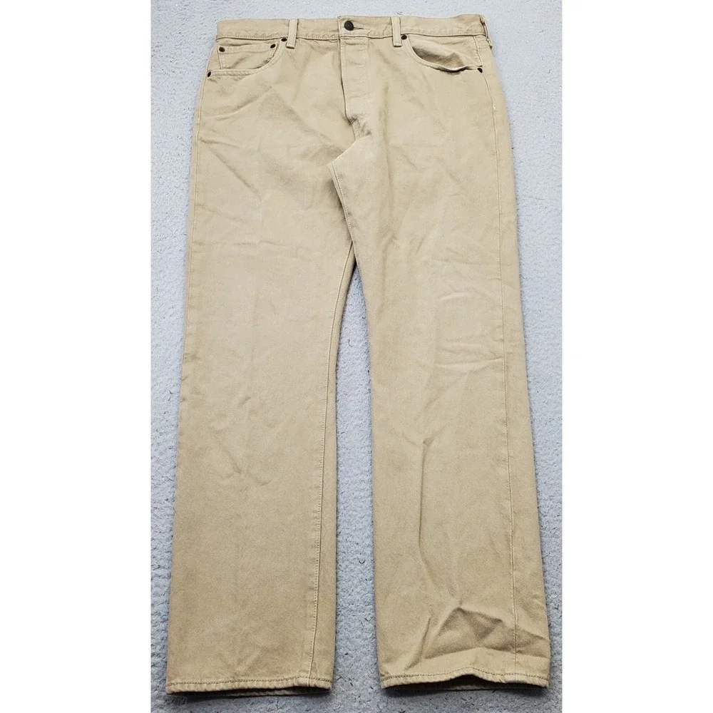 Levi's 501 Jeans Mens 34x30 Brown Denim Red Tab Streetwear 5-Pocket Straight Leg