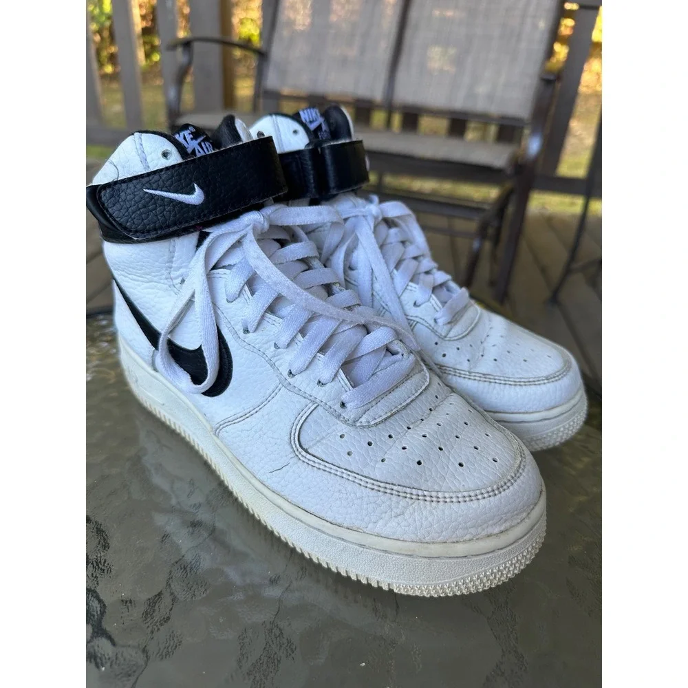 Nike Air Force 1 '07 High Top White‎ Black CT3202-100 Sneakers Mens Size 6.5