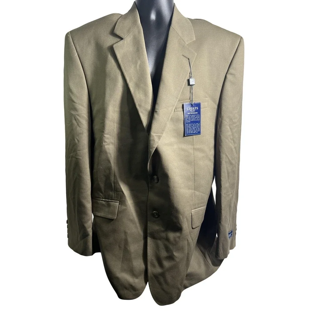 Chaps Blazer Mens 46 Brown Pure New Wool Suit Separate Sport Coat 2 Btn‎