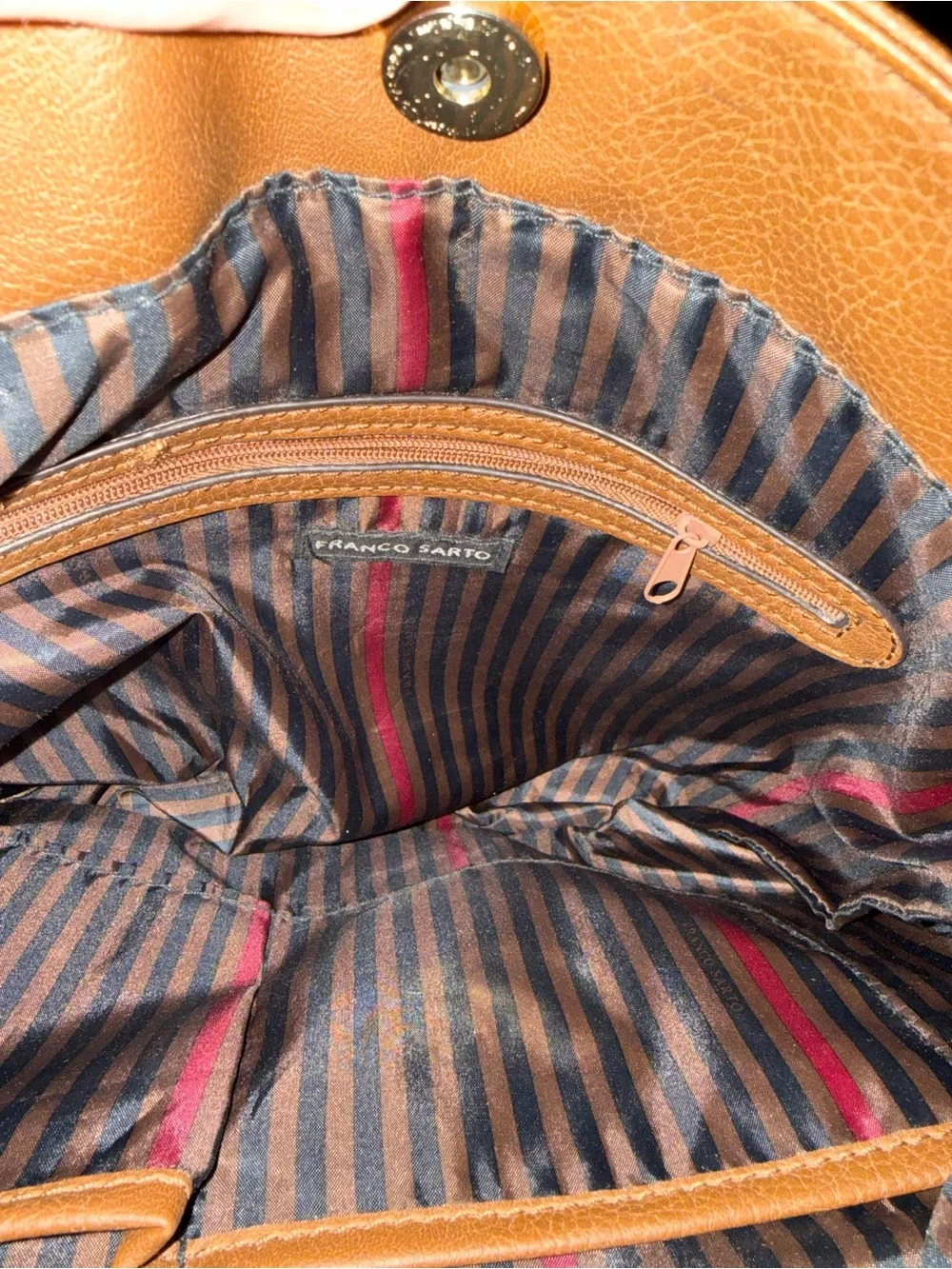 Vintage Franco Sarto Brown Leather Shoulder Bag