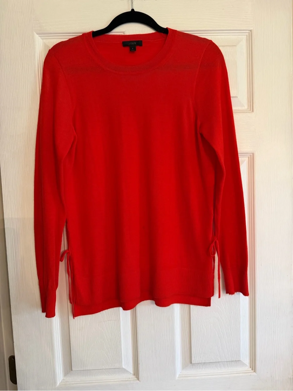 J. Crew Bright Red Tunic Sweater with Side Ties XS