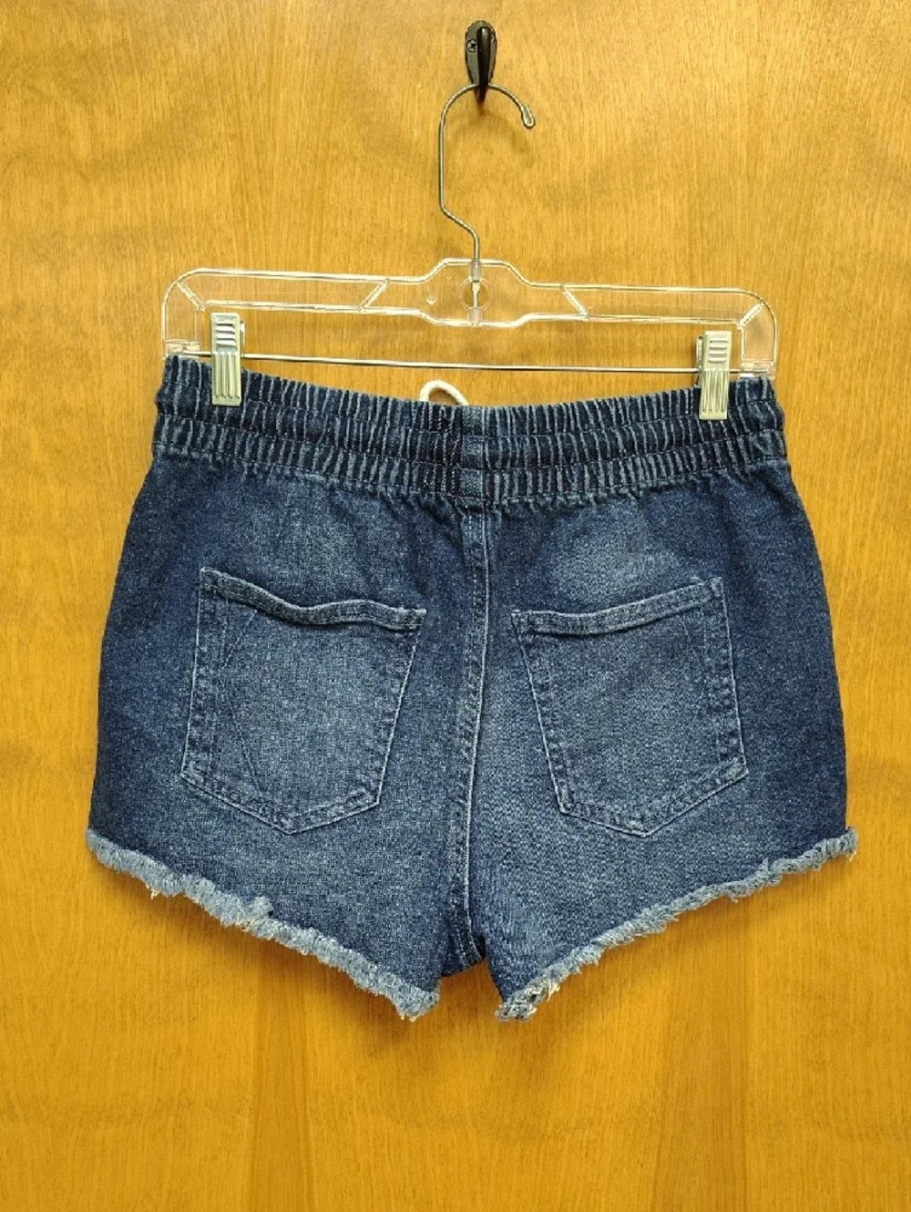 Kendall & Kylie The Jogger Short Denim Drawstring Frayed Shorts