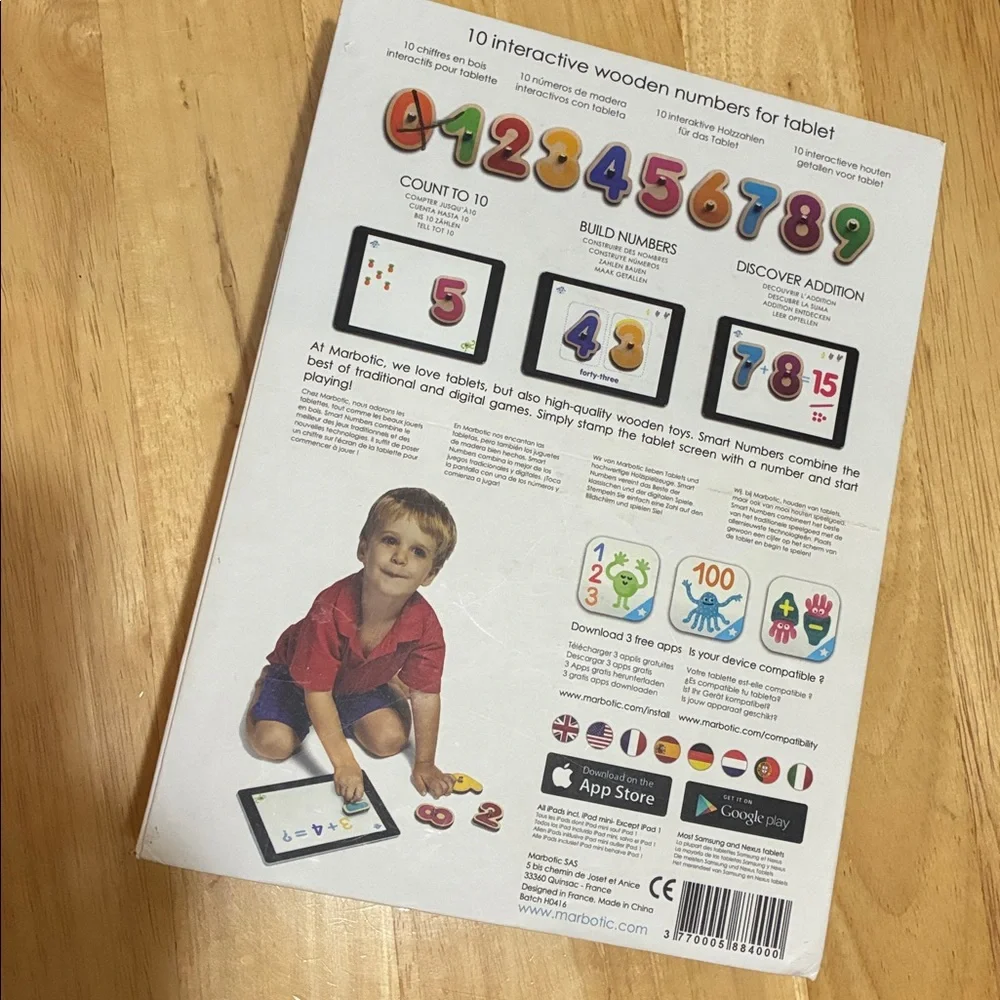 Marbotic Interactive Wooden Numbers for Tablet - Multicolor