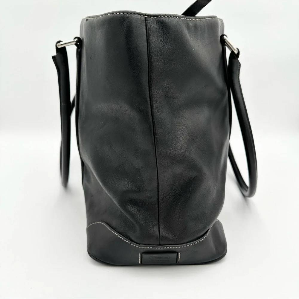 Coach Black Leather Tote Bag